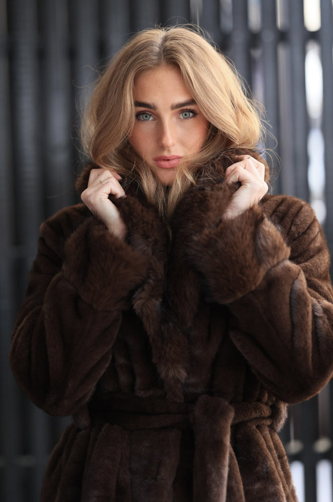 Nectar Velvet Fur Jacket m/Belte