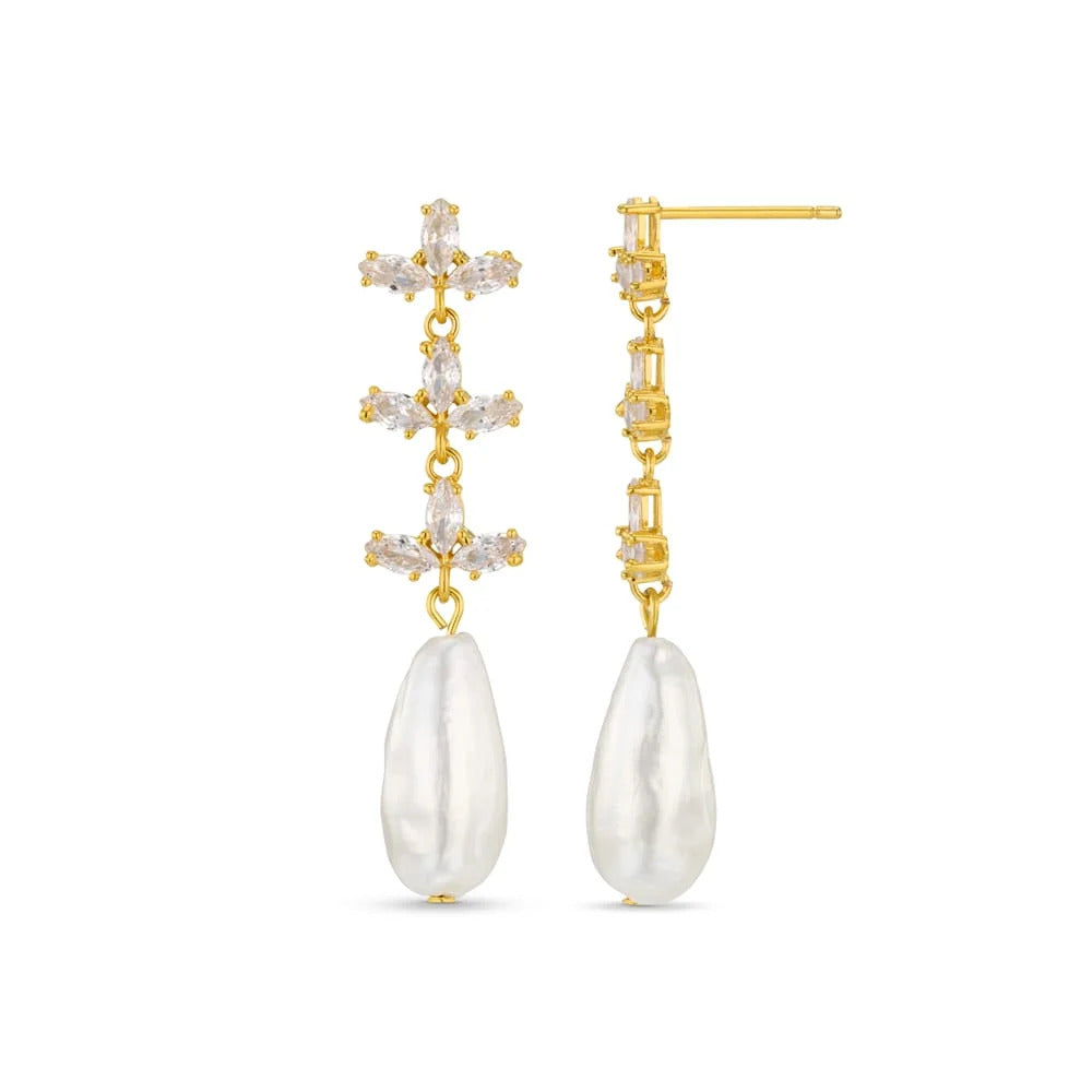 ORELIA Statement crystal &amp; pearl drop