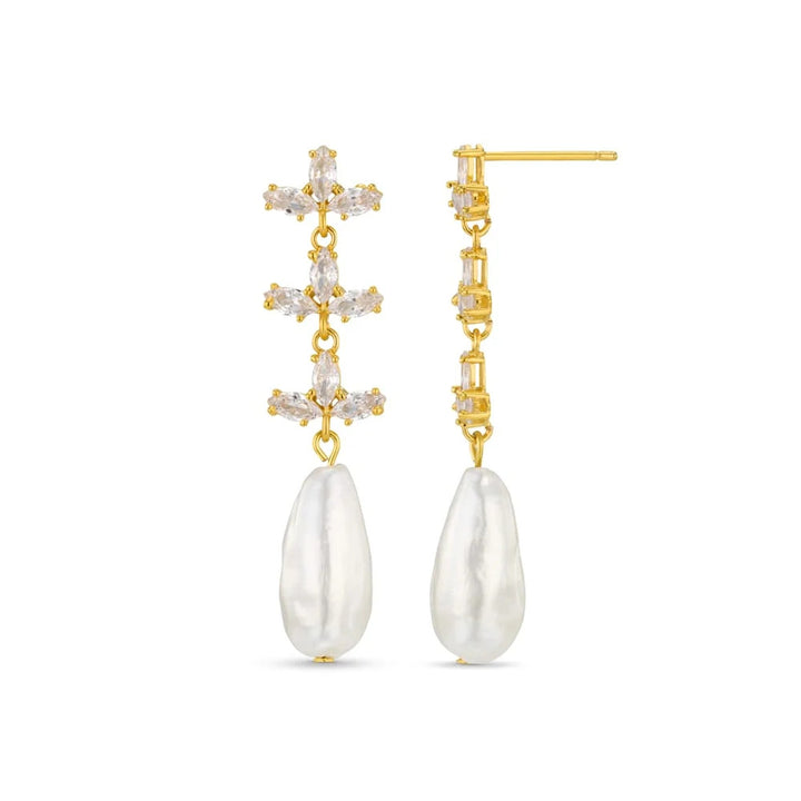 ORELIA Statement crystal &amp; pearl drop