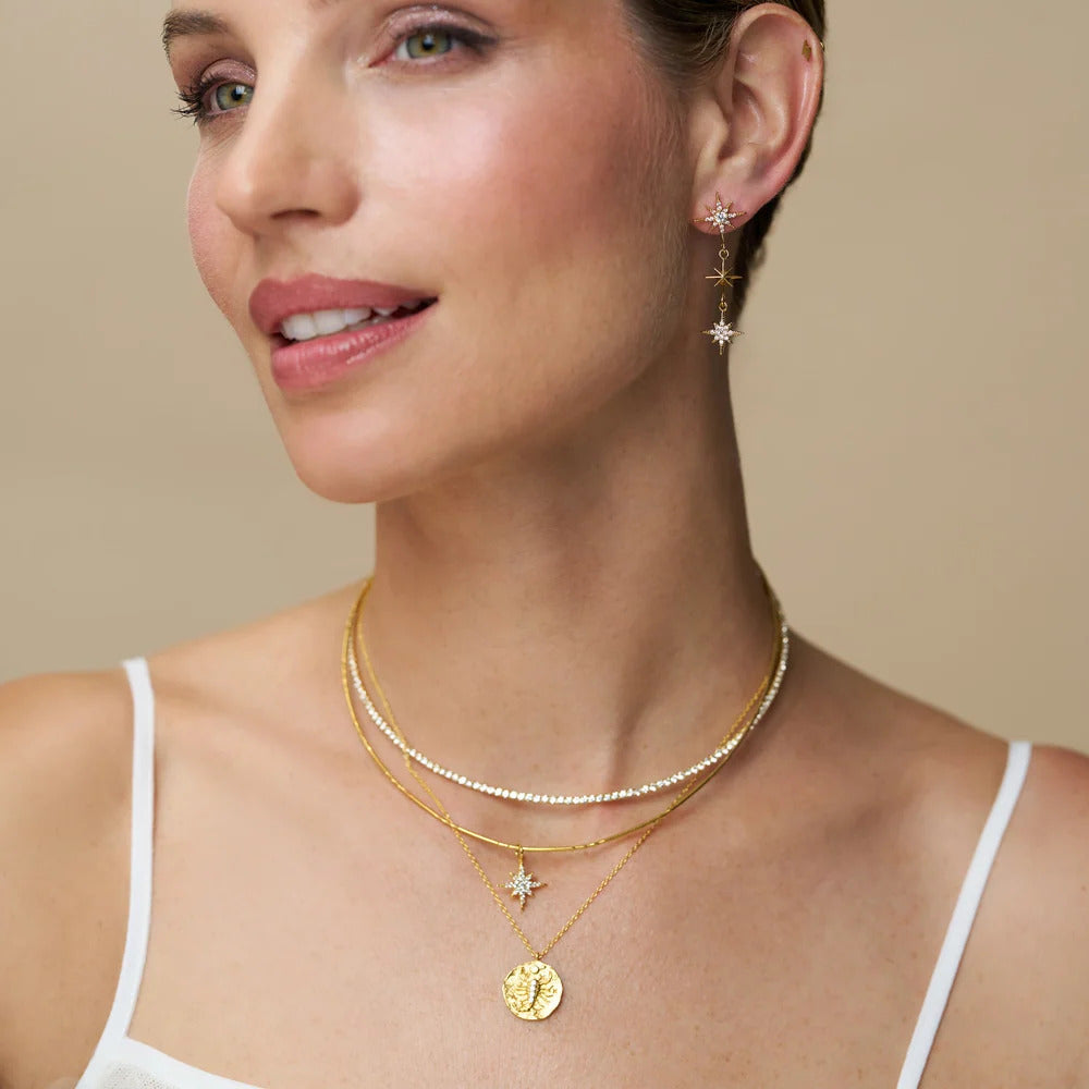 ORELIA Torque collar tennis necklace