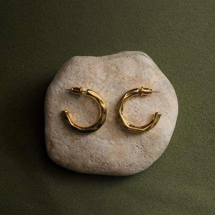 ORELIA Organic Mid Hoop earrings