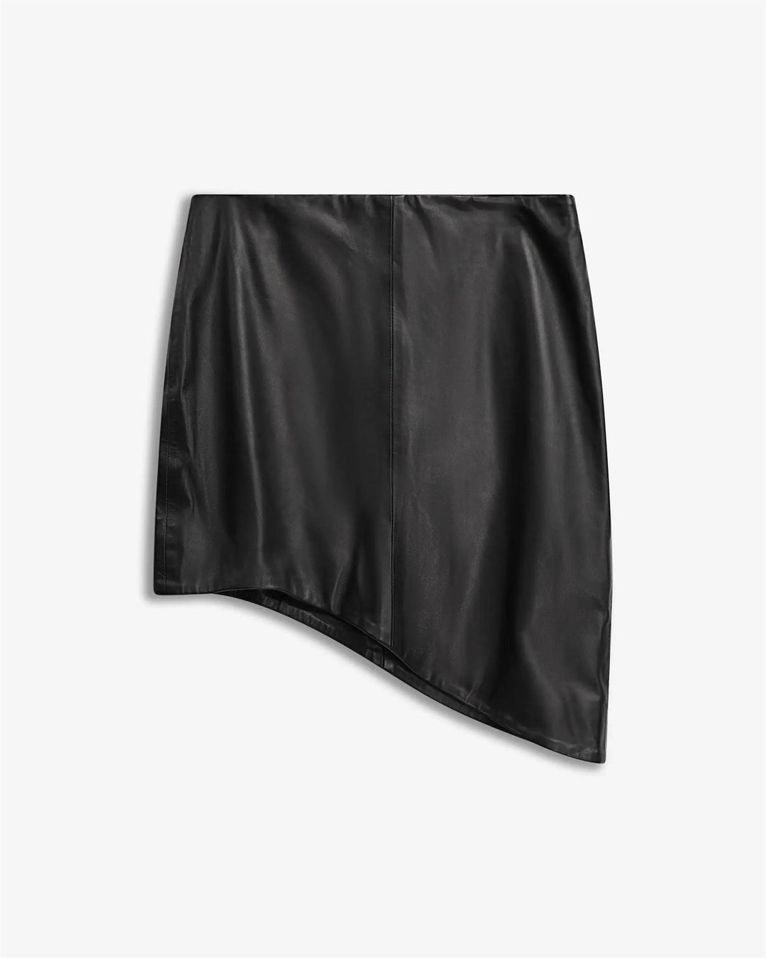 Iben Asymmetric leather skirt