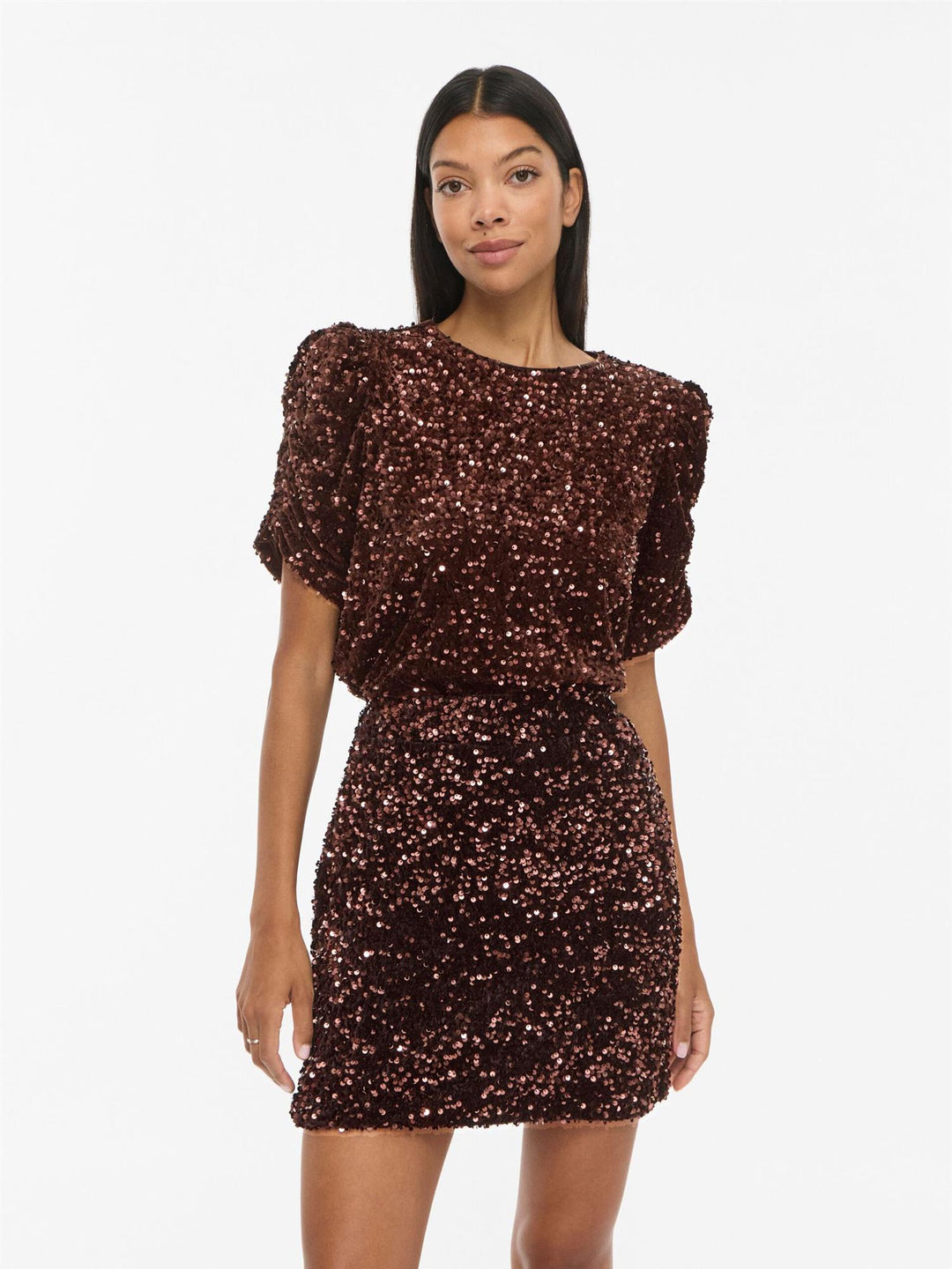 Vila Vibelieve Neck puff seq top