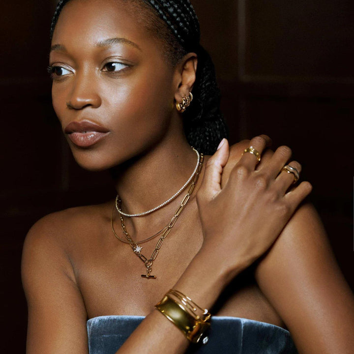 ORELIA Torque collar tennis necklace