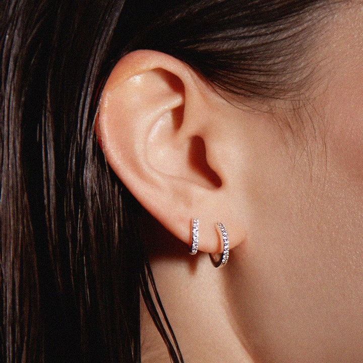 ORELIA MINI PAVE HOOPS