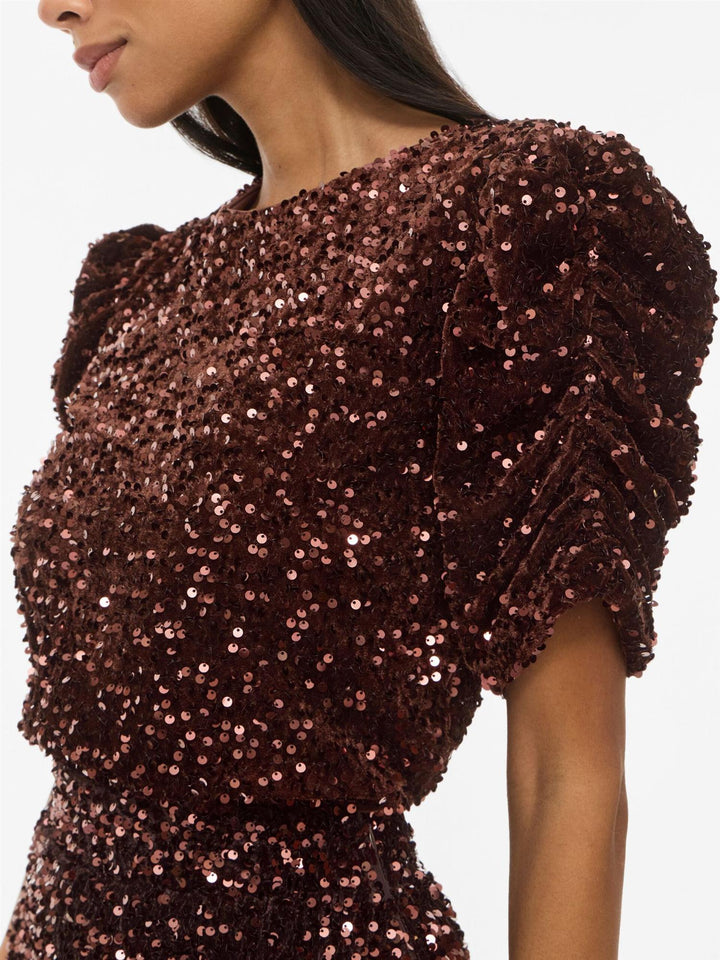 Vila Vibelieve Neck puff seq top