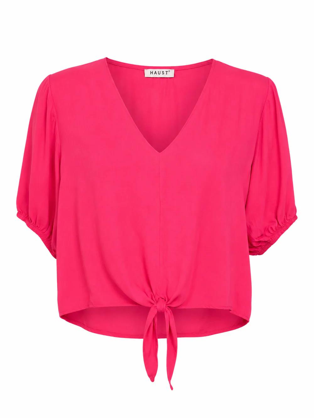 Haust Viscose V-neck tie blouse