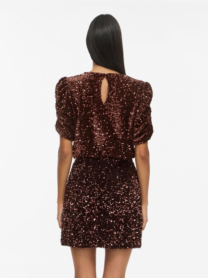 Vila Vibelieve Neck puff seq top