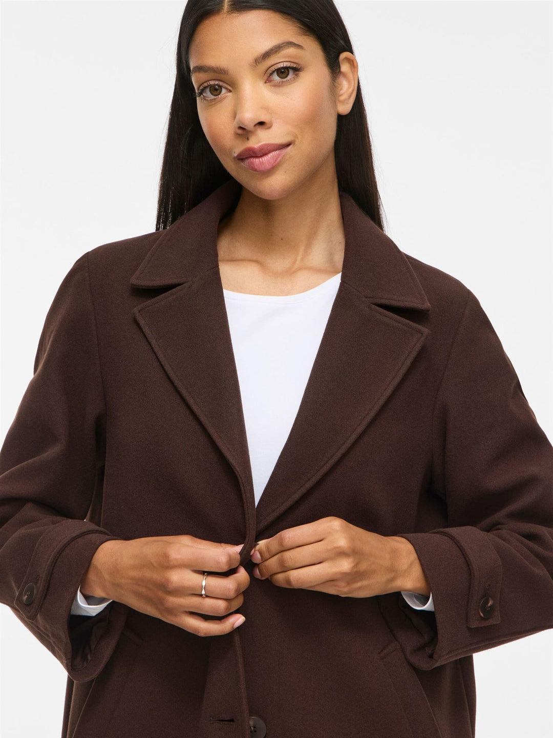 Vila Femke button long coat