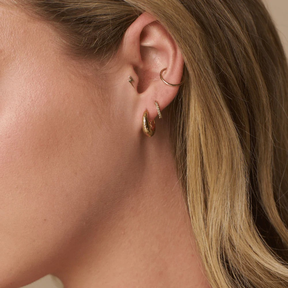 ORELIA Molten tapende hoop earrings