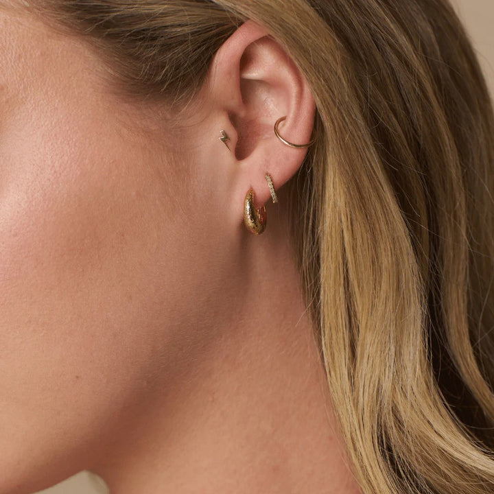 ORELIA Molten tapende hoop earrings