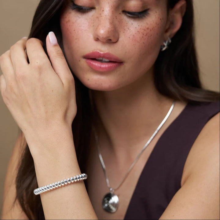 ORELIA Metal nugget slider bracelet