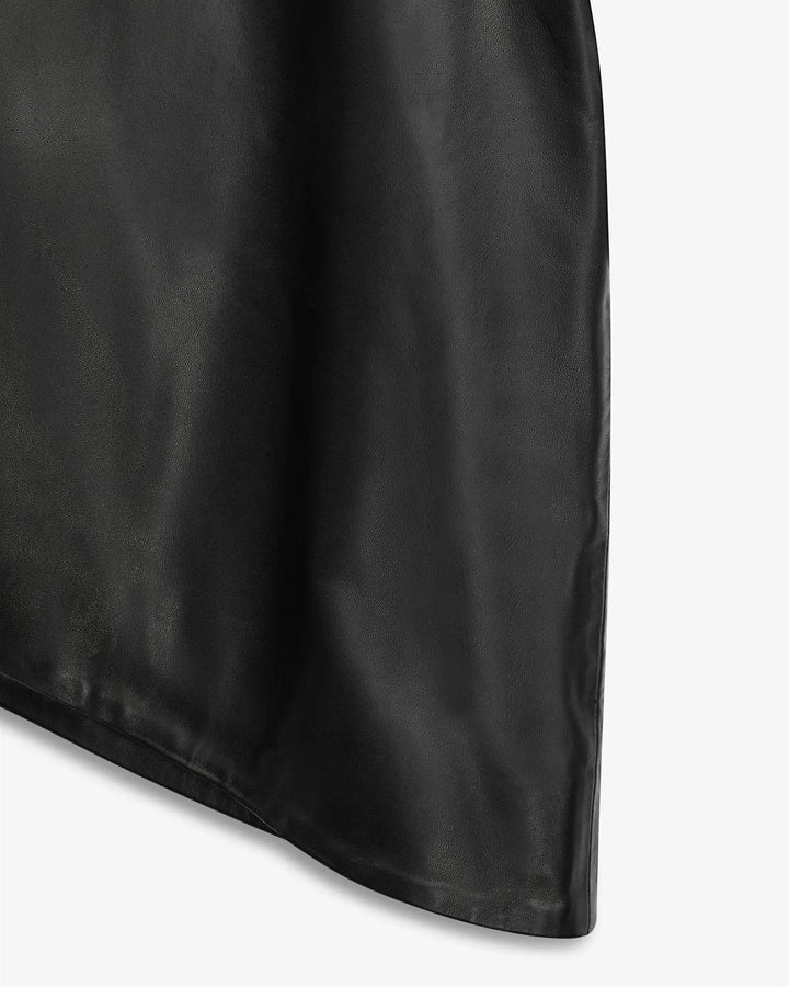 Iben Asymmetric leather skirt