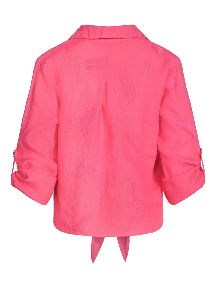 Haust Tie feather embr shirt