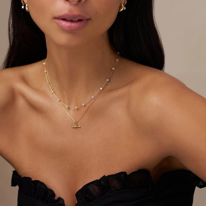 ORELIA Stationed pearl necklace
